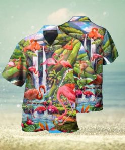 Beautiful Flamingo Hawaiian Shirt Gift For Beach Vacation