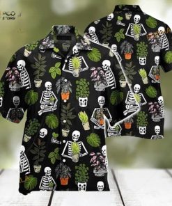 Beautiful Plant Potted Gardener Skull Pattern Hawaiian Shirt