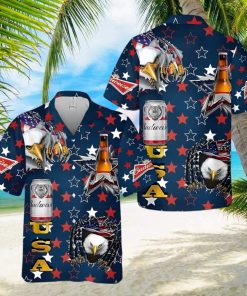 Beer Budweiser Hawaiian Shirt USA Flag Beer Lovers Gift