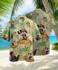 Beige Mickey & Mimi Hawaiian Shirt