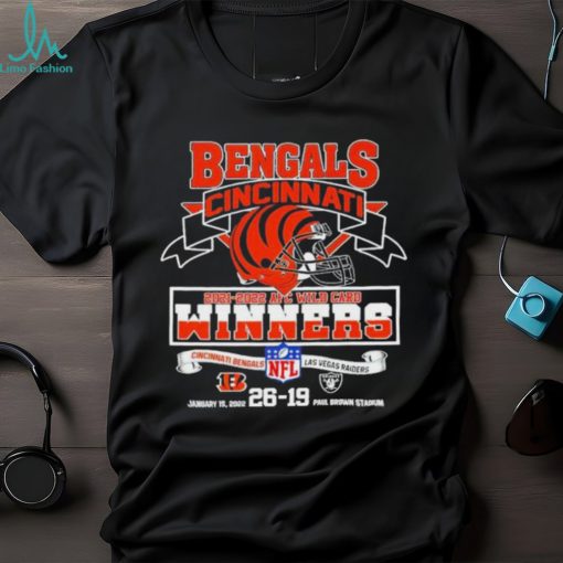 Bengals Cincinnati 2021 2022 AFC Wild Card Winners Cincinnati Bengals 26 19 Las Vegas Raiders Shirt