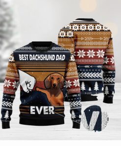 Best Dachshund Dad Ever Ugly Christmas 3D Sweater Gift For Men And Women