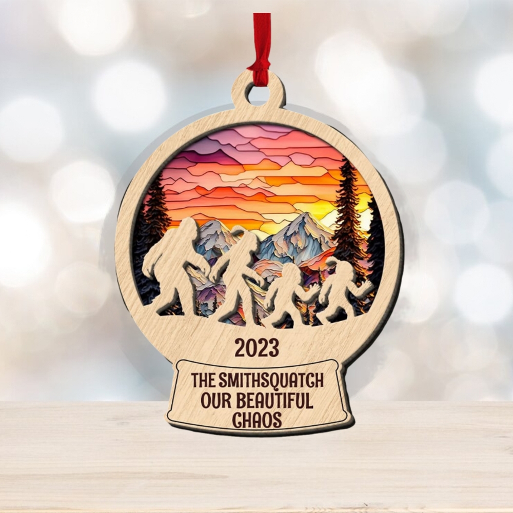 Big Foot family, Personalied 2 Layer Mix Ornament, Gifts For Family, Unique  Christmas Gifts, Christmas Tree Decorations - Limotees