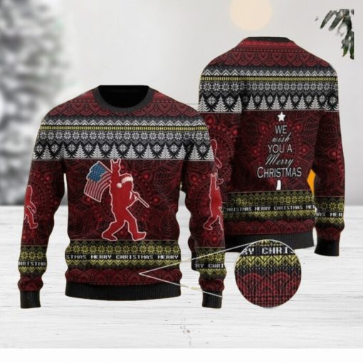 Bigfoot And Mandala Pattern Ugly Christmas Sweater For Men & Women