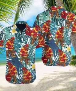 Bigfoot Proud Firefighter Summer Vibe Tropical Hawaiian Graphic Print Hawaiian Shirt