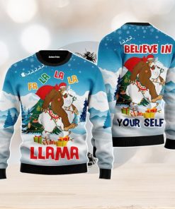 Bigfoot Riding Llama Christmas Unisex Ugly Sweater