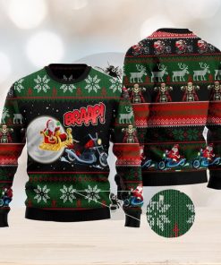 Biker Santa Xmas Ugly Christmas Sweater AOP All Over Printed Sweater