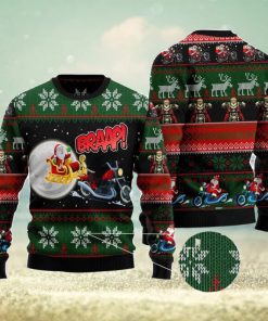 Biker Santa Xmas Ugly Christmas Sweater AOP All Over Printed Sweater