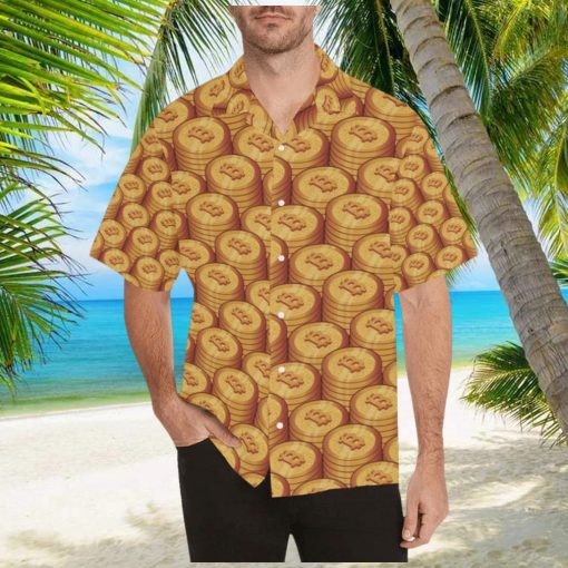 Bitcoin Pattern Print Design Hawaiian Shirt