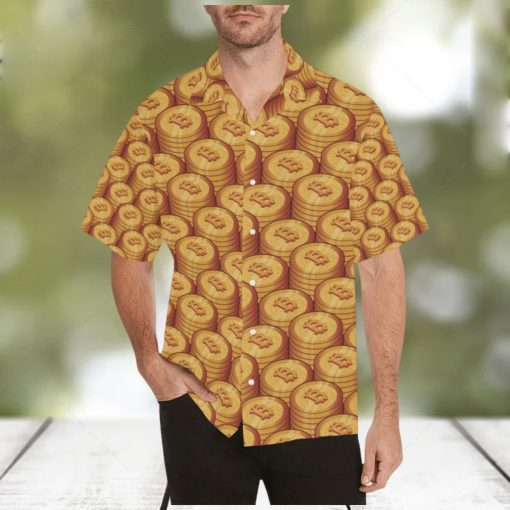 Bitcoin Pattern Print Design Hawaiian Shirt