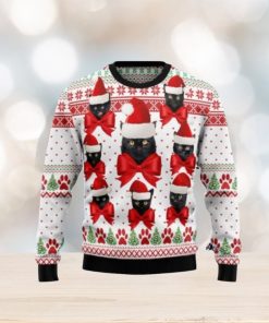 Black Cat Ball Ugly Christmas Sweaters 3D