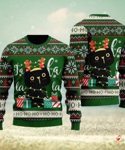 Black Cat Falalala Ugly Christmas Sweater Funny Gift For Men And Women Family Holidays