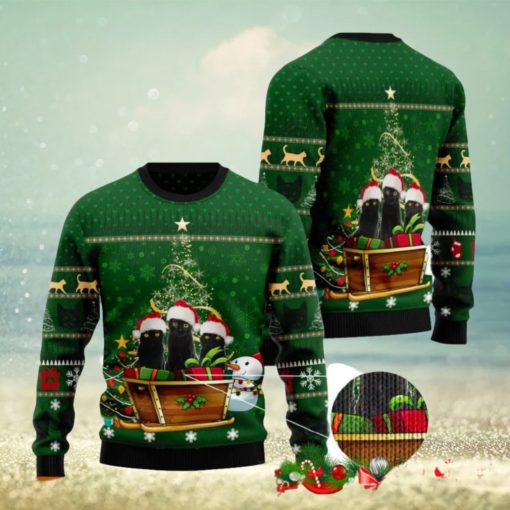 Black Cat Group Xmas Ugly Christmas Sweater Funny Gift For Men And Women Family Holidays