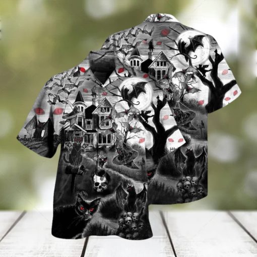 Black Cat Halloween Hawaiian Shirt