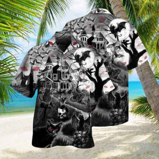 Black Cat Halloween Hawaiian Shirt