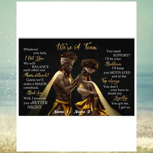 Black Couple King Queen We’re A Team Poster Canvas