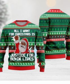 Black Santa Ugly Christmas Sweater Gift Knitting Sweater