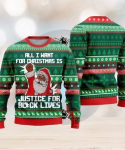 Black Santa Ugly Christmas Sweater Gift Knitting Sweater