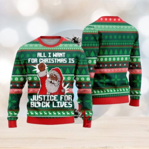 Black Santa Ugly Christmas Sweater Gift Knitting Sweater