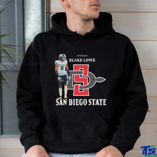 Blake Lowe offered San Diego State shirt