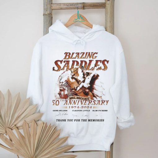 Blazing Saddles Mel Brooks’ 50th Anniversary 1974 – 2024 Thank You For The Memories Signatures T shirt