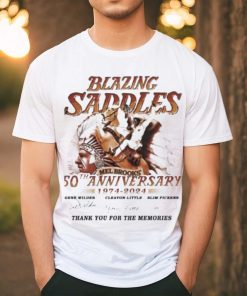 Blazing Saddles Mel Brooks’ 50th Anniversary 1974 – 2024 Thank You For The Memories Signatures T shirt