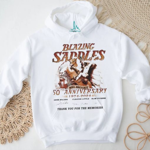 Blazing Saddles Mel Brooks’ 50th Anniversary 1974 – 2024 Thank You For The Memories Signatures T shirt