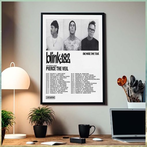 Blink 182 One More Time Tour 2024 List Home Decor Poster Canvas