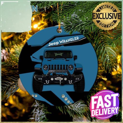 Blue Jeep Ceramic Christmas Decorations Ornament