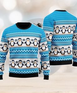 Blue Penguins Xmas Pattern Christmas Unisex Ugly Sweater