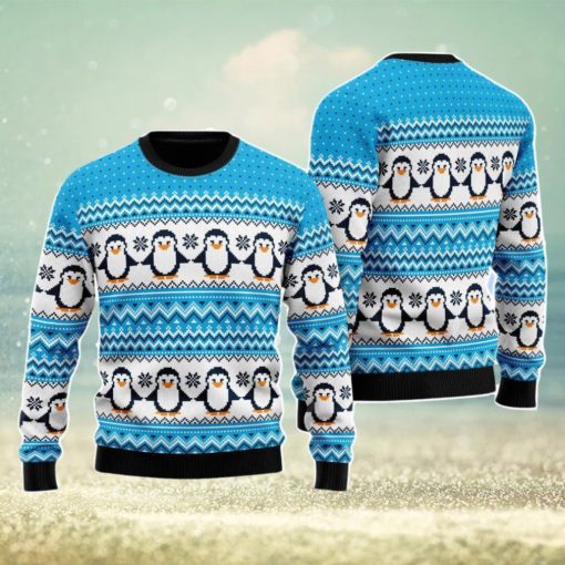 Blue Penguins Xmas Pattern Christmas Unisex Ugly Sweater