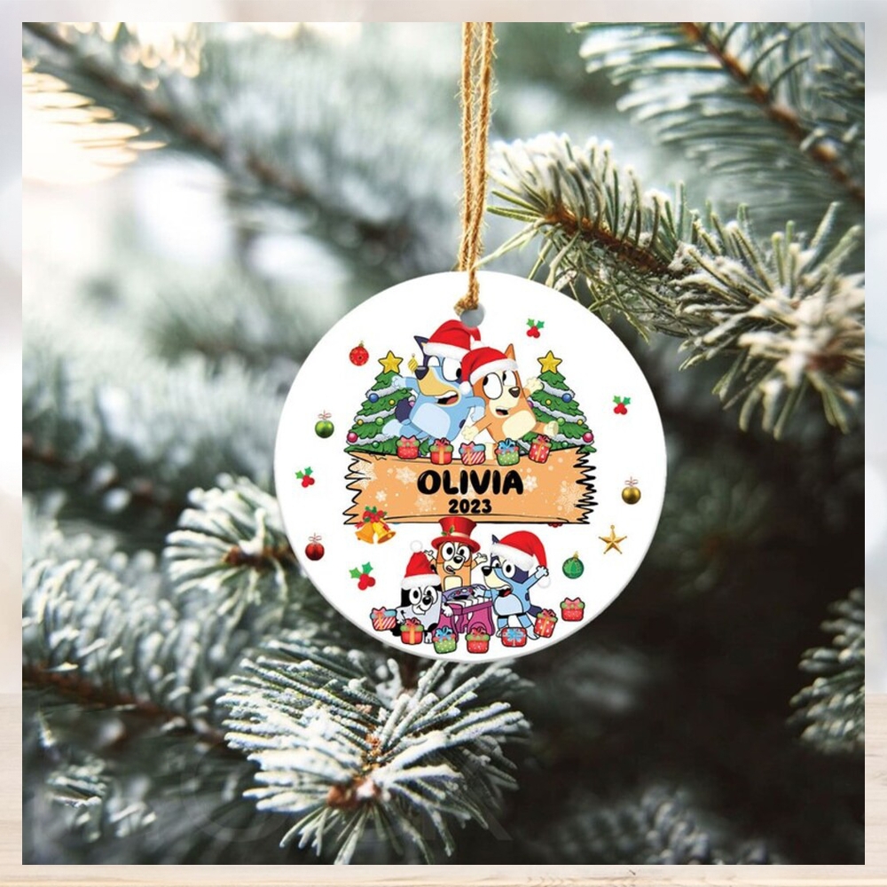Bluey Bingo Christmas Ceramic Christmas Ornament Bluey Bingo Christmas Ceramic Christmas Ornament