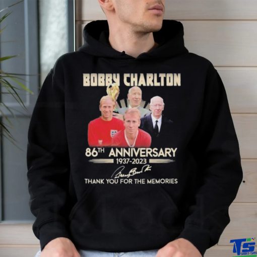 Bobby Charlton 86th anniversary 1937 2023 thank you for the memories signature shirt