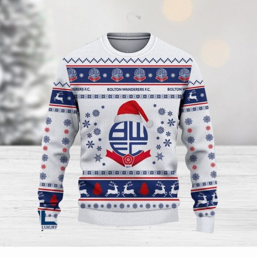 Bolton Wanderers Floral Efl Logo Team Ugly Christmas Sweater For Fans Gift Unisex Sweatshirt