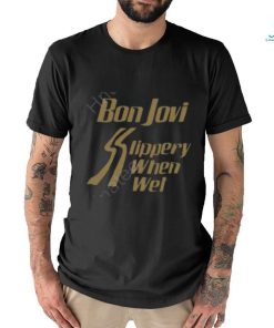 Bon Jovi Slippery When Wet Black T Shirts