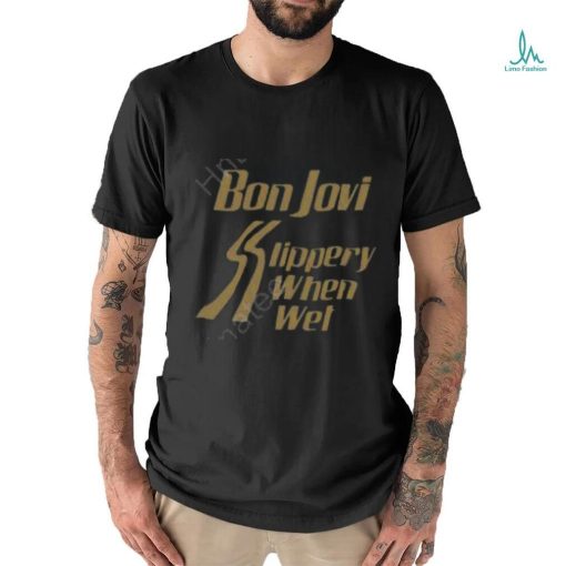 Bon Jovi Slippery When Wet Black T Shirts