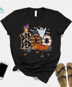 Boo Creepy Owl Pumpkin Ghost Funny Halloween Costume T Shirt