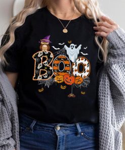 Boo Creepy Owl Pumpkin Ghost Funny Halloween Costume T Shirt
