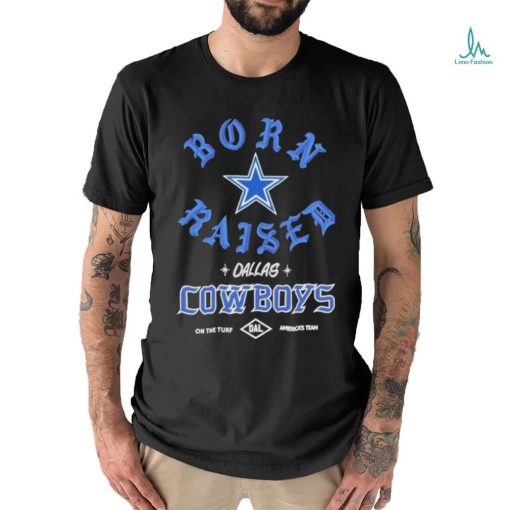 Born x raised Cowboys sign painter rocker shirt