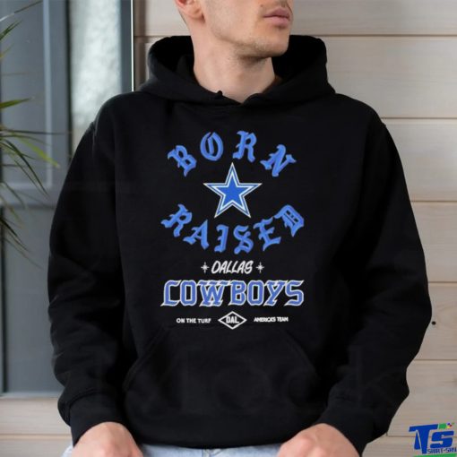 Born x raised Cowboys sign painter rocker shirt