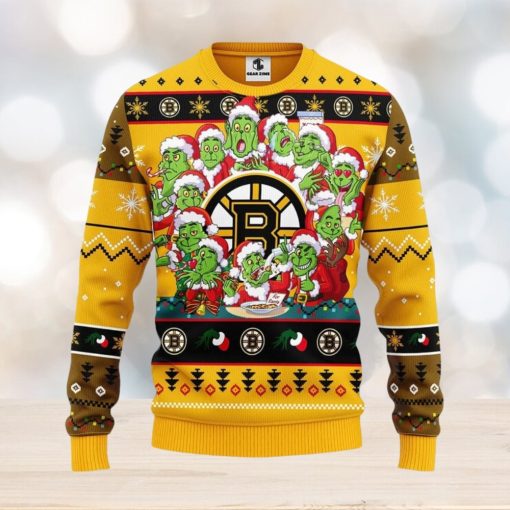 Boston Bruins 12 Grinch Xmas Day Christmas Ugly Sweater Christmas Gift For Fans Party Hoiliday Gift