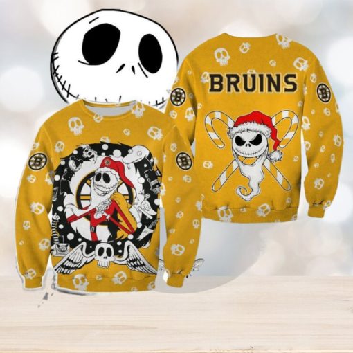 Boston Bruins Christmas Jack Skellington Trend Christmas Ugly Sweater Halloween For Men And Women