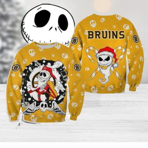 Boston Bruins Christmas Jack Skellington Trend Christmas Ugly Sweater Halloween For Men And Women