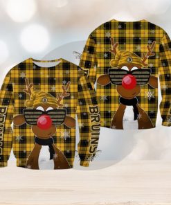 Boston Bruins Christmas Reindeer Sunglasses Gift New 3D Sweater For Fans Gift Christmas