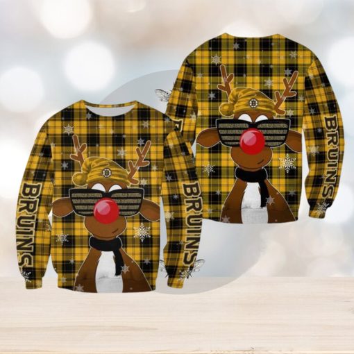 Boston Bruins Christmas Reindeer Sunglasses Gift New 3D Sweater For Fans Gift Christmas