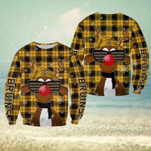 Boston Bruins Christmas Reindeer Sunglasses Gift New 3D Sweater For Fans Gift Christmas