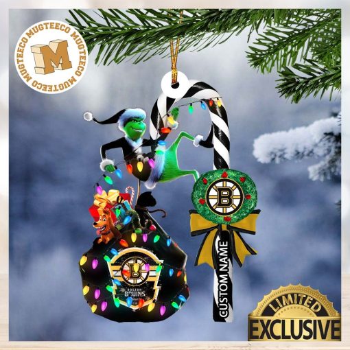 Boston Bruins NHL Grinch Candy Cane Personalized Xmas Gifts Christmas Tree Decorations Ornament_32020936 1