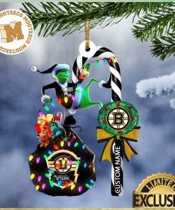 Boston Bruins NHL Grinch Candy Cane Personalized Xmas Gifts Christmas Tree Decorations Ornament_32020936 1