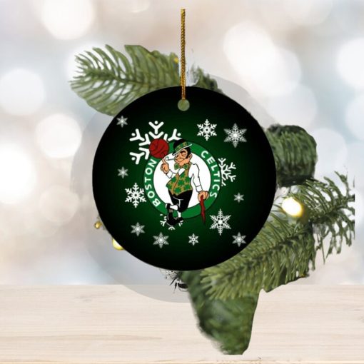 Boston Celtics Merry Christmas Circle Ornament