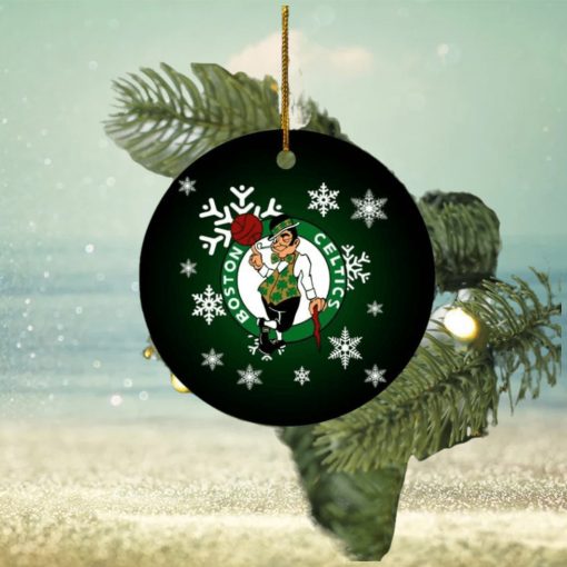 Boston Celtics Merry Christmas Circle Ornament